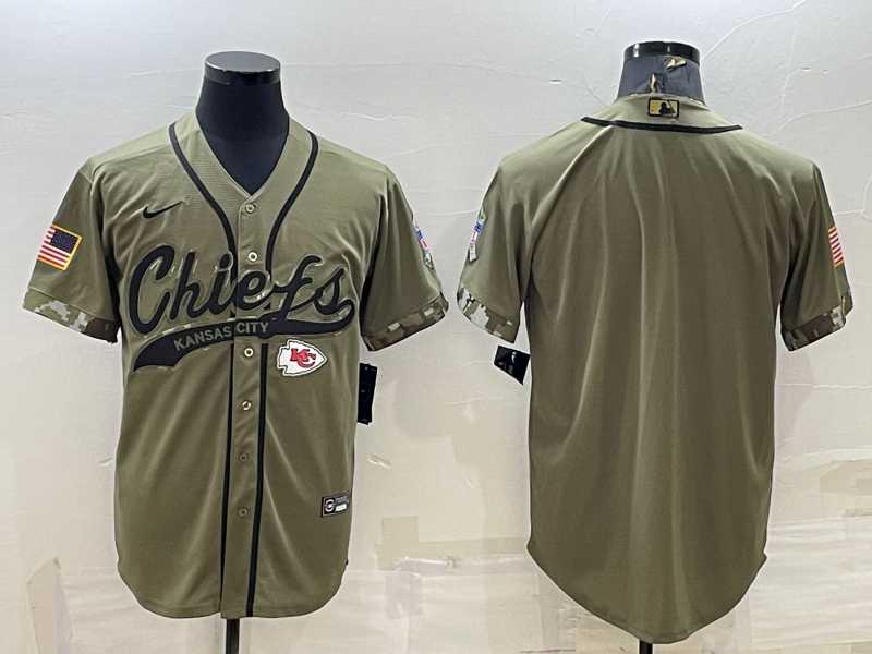 Men%27s Kansas City Chiefs Blank Olive Salute to Service Cool Base Stitched Baseball Jersey->las vegas raiders->NFL Jersey